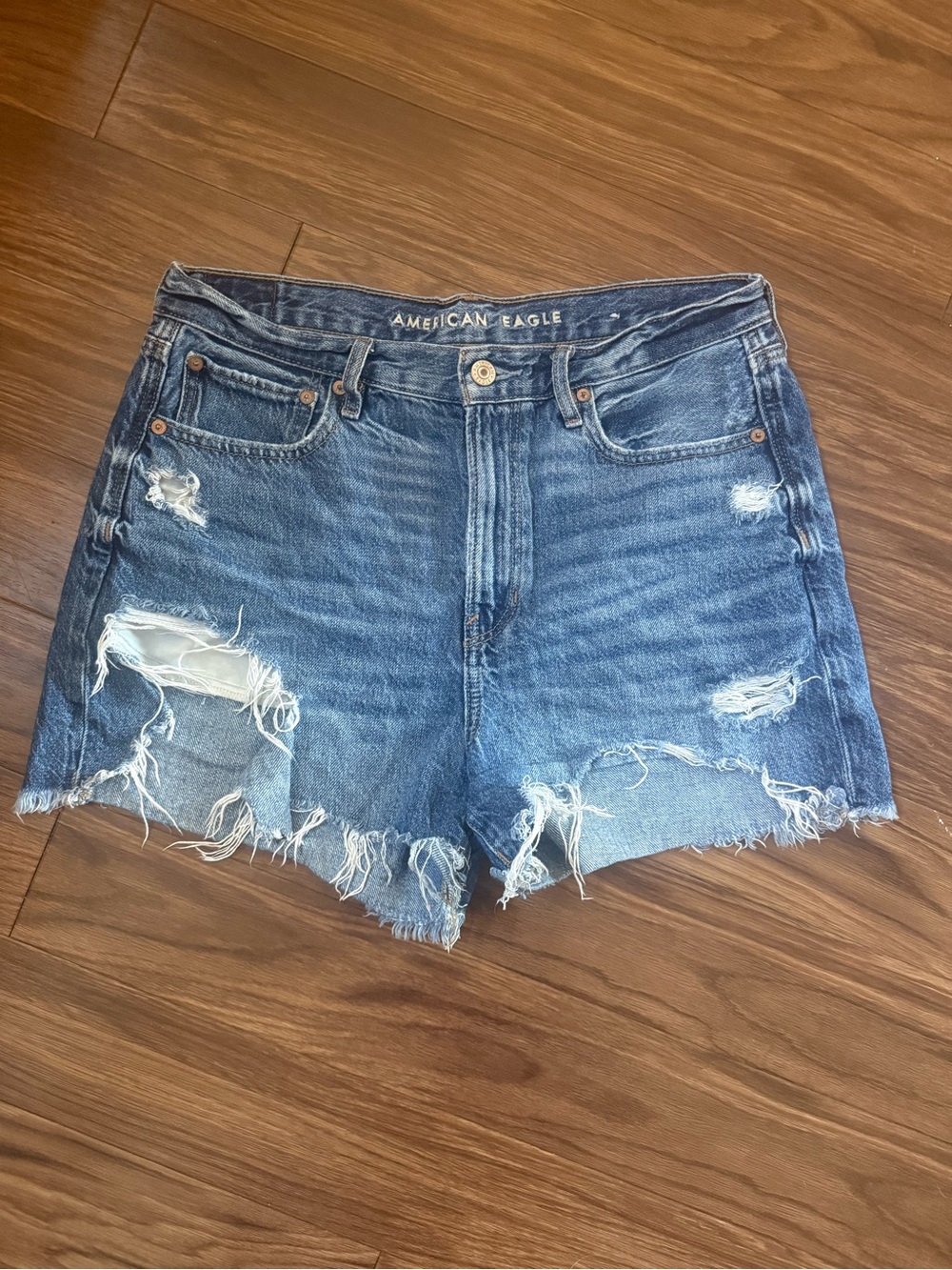 American Eagle Distressed High-Rise Denim Cutoff Shorts – Size 10